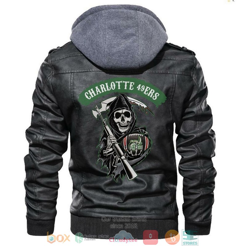 Charlotte 49Ers NCAA Football Black Leather Jacket