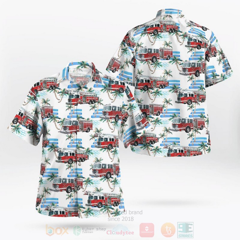 BEST Charlotte, North Carolina, Charlotte Fire Department 3D Aloha Shirt word3