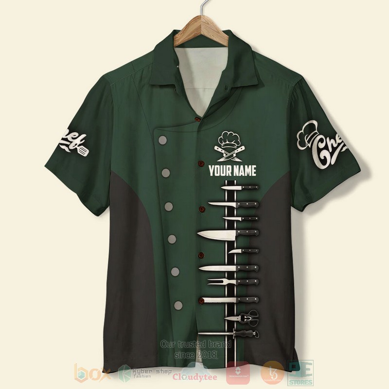 BEST Chef Knife Kit Custom Name Green 3D Aloha Shirt, Short-Pants word2