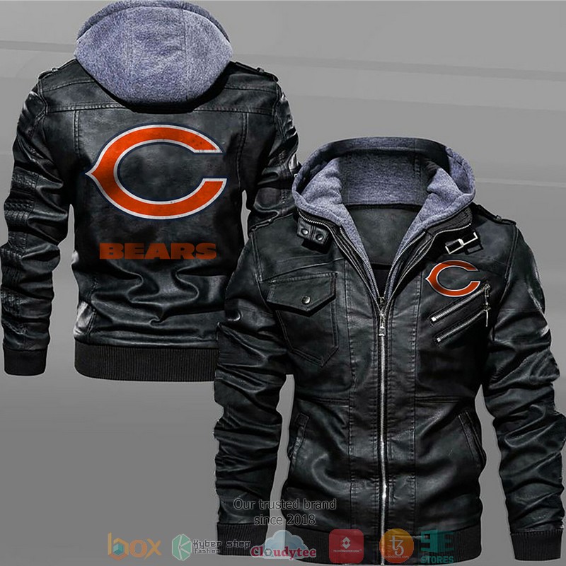 Chicago Bears Black Brown Leather Jacket