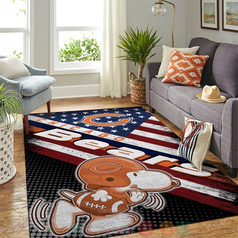 Chicago Bears NFL Team Logo Snoopy Us Area Rugs