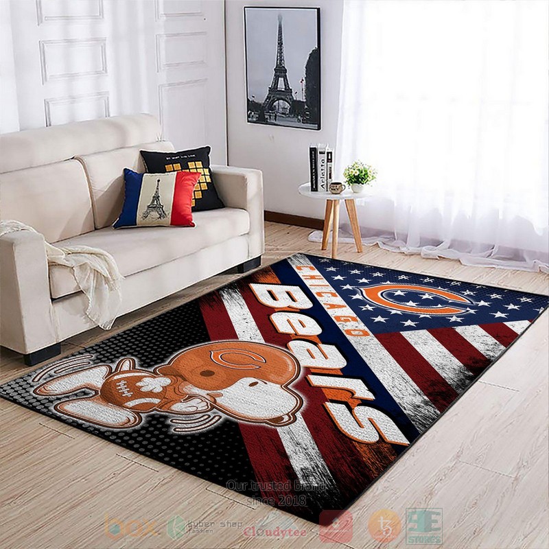 Chicago Bears NFL Team Logo Snoopy Us Area Rugs 1