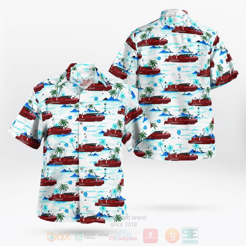 NEW Chicago Fire Department CFD Illinois Christopher Wheatley Fireboat Hawaii Shirt word2