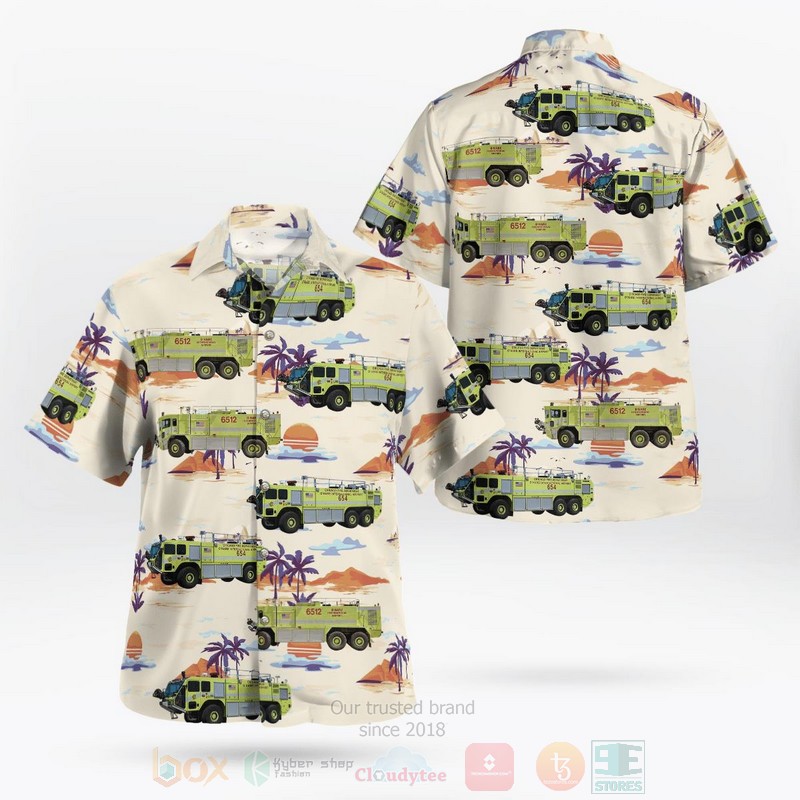 Chicago Fire Department OHare International Airport Hawaiian Shirt