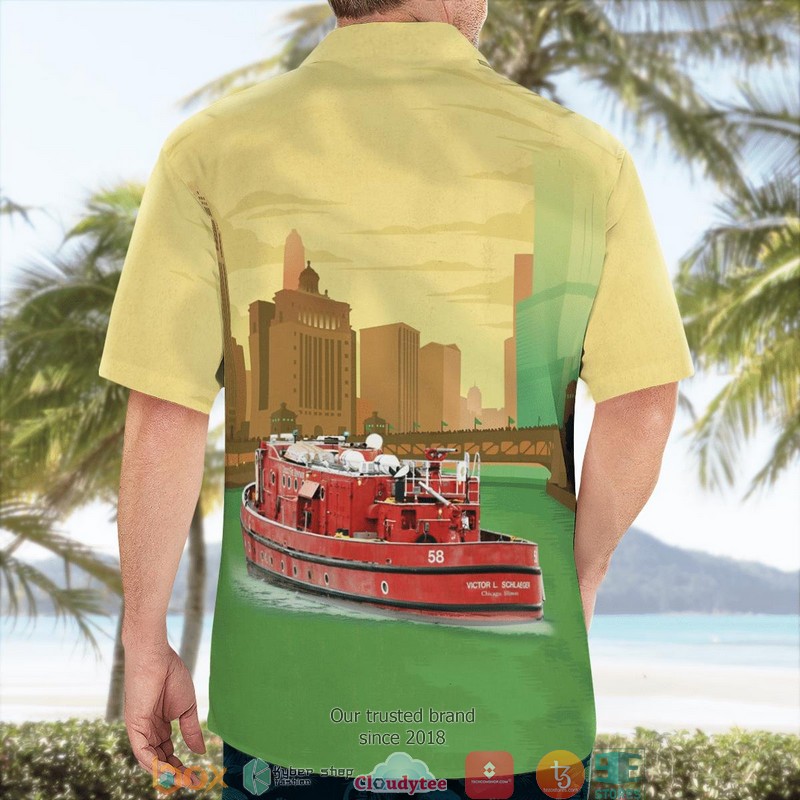 Chicago Illinois Chicago Fire Department Victor L. Schlaeger Fireboat St Patrick's Day Hawaiian Shirt 2 Chicago Illinois Chicago Fire Department Victor L. Schlaeger Fireboat St Patrick's Day Hawaiian Shirt word2
