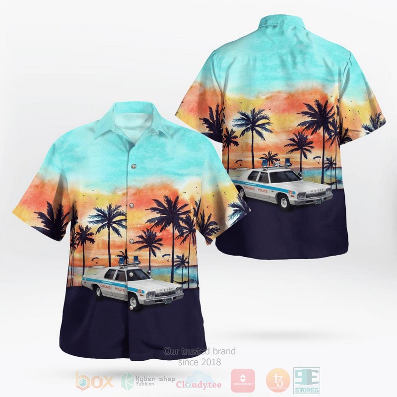 BEST Chicago, Illinois, Chicago Police Department 1974 Dodge Monaco 3D Aloha Shirt word2