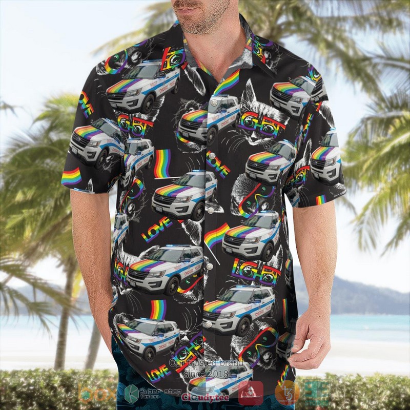 Chicago Illinois Chicago Police Department LGBT Car Hawaiian Shirt 4 Chicago Illinois Chicago Police Department LGBT Car Hawaiian Shirt word2