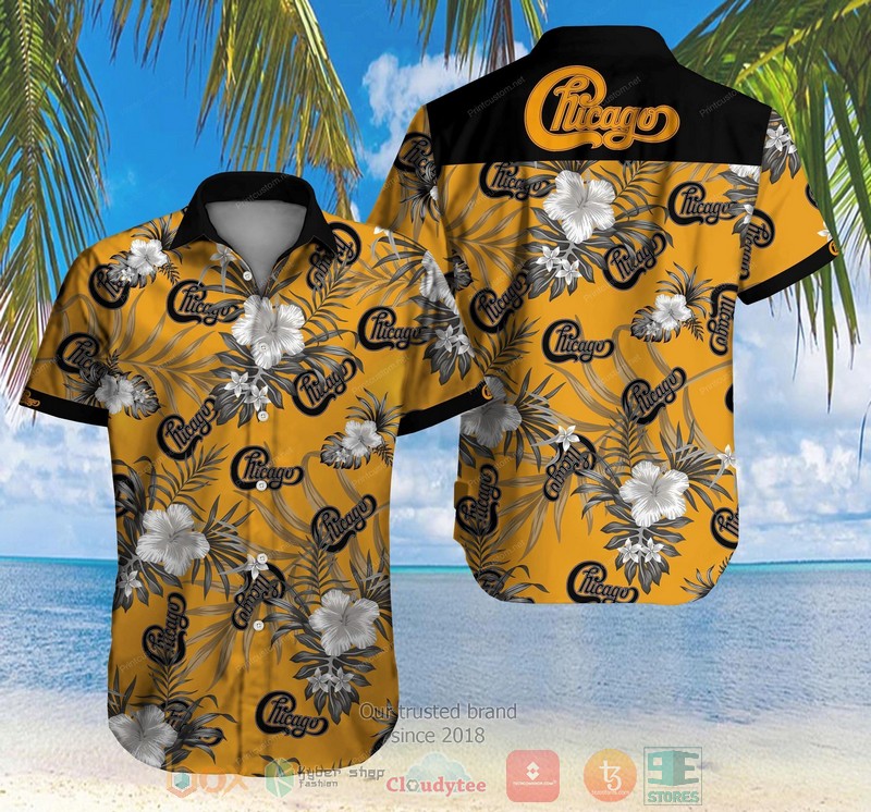 Chicago hibiscus yellow Hawaiian Shirt
