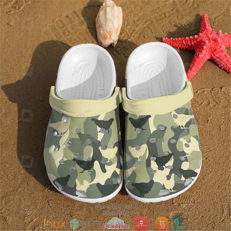 Chicken Camo Green Crocband Clogs
