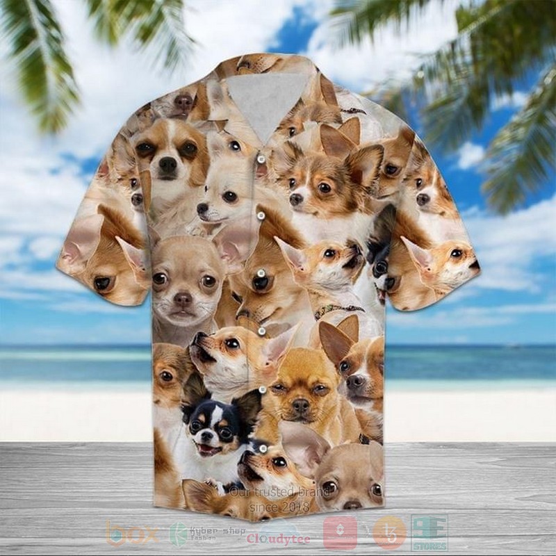 Chihuahua Dog Funny Short Sleeve Hawaiian Shirt