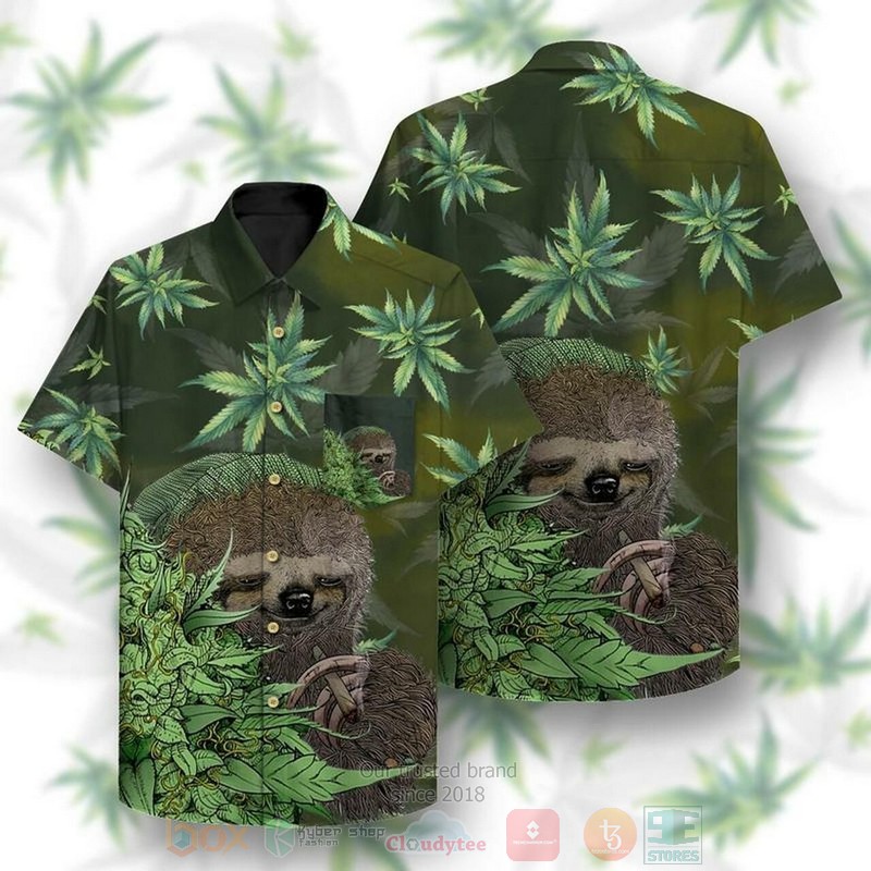 BEST Chilling Sloth All Over Print Tropical Shirt 1 Chilling Sloth Short Sleeve Hawaiian Shirt