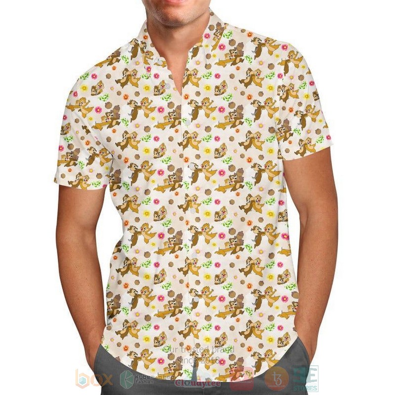 Chip And Dale Disney Short Sleeve Hawaiian Shirt