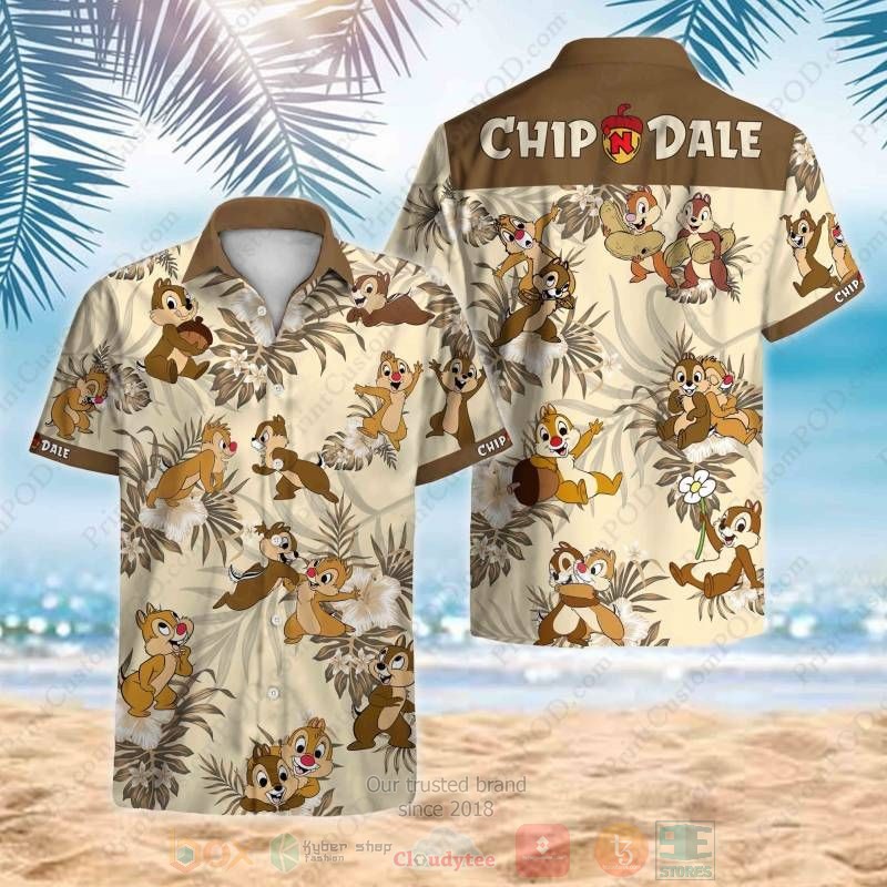 Chip And Dale Short Sleeve Hawaiian Shirt