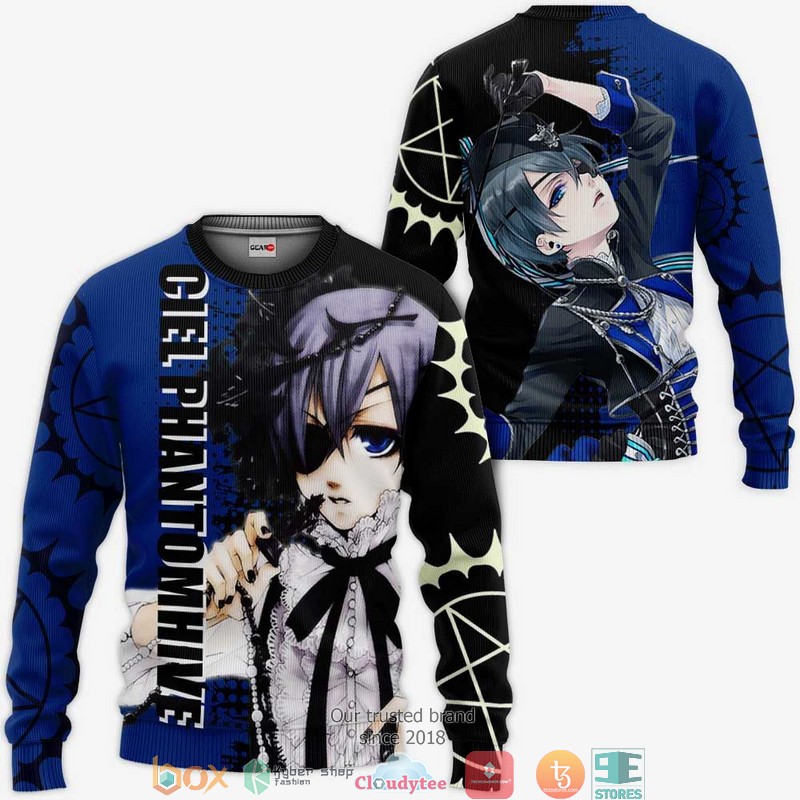 Ciel Phantomhive Black Butler Anime 3d Hoodie, Bomber jacket 2 Ciel Phantomhive Black Butler Anime 3d Hoodie Bomber jacket 1