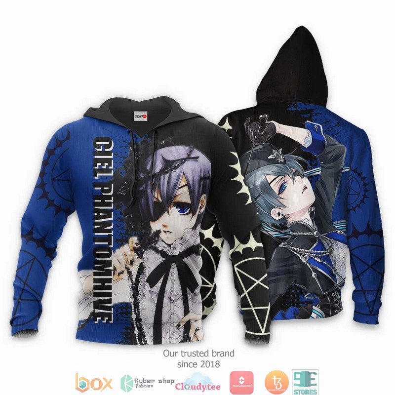 Ciel Phantomhive Black Butler Anime 3d Hoodie, Bomber jacket 3 Ciel Phantomhive Black Butler Anime 3d Hoodie Bomber jacket 1 2