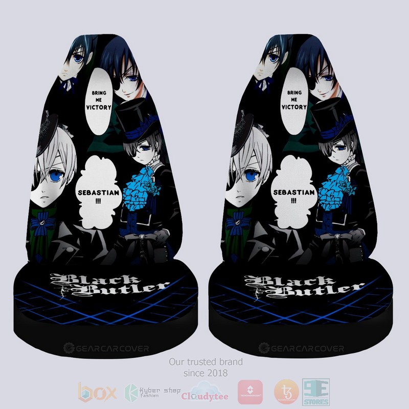 BEST-Anime Ciel Phantomhive Black Butler Luxury Car Seat Covers 3 Ciel Phantomhive Black Butler Anime Car Seat Cover 1 2