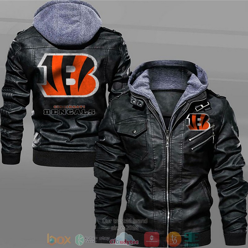 Cincinnati Bengals Black Brown Leather Jacket
