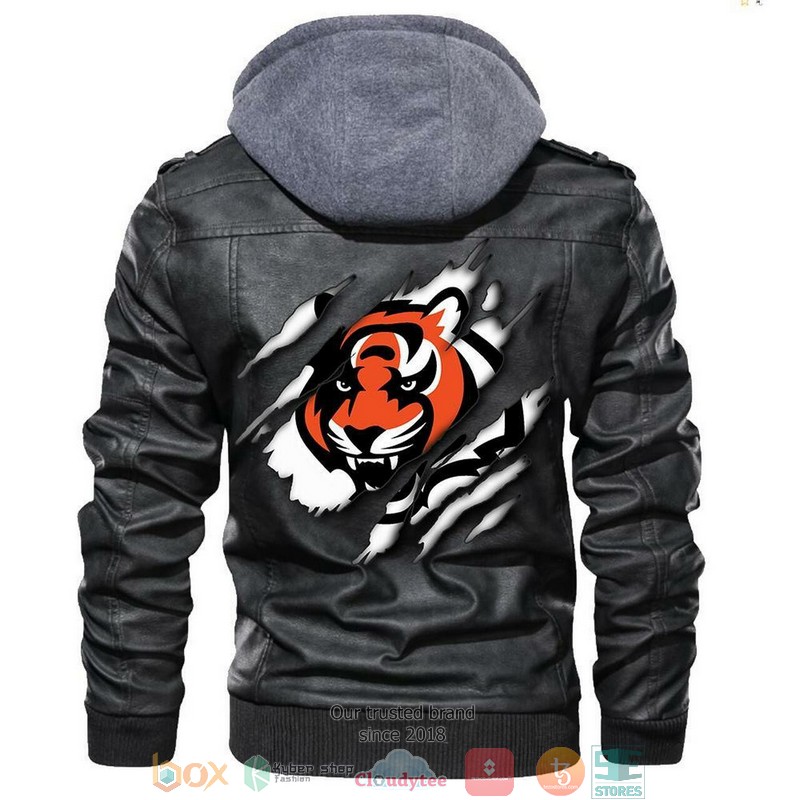Cincinnati Bengals NFL Football Black Leather Jacket