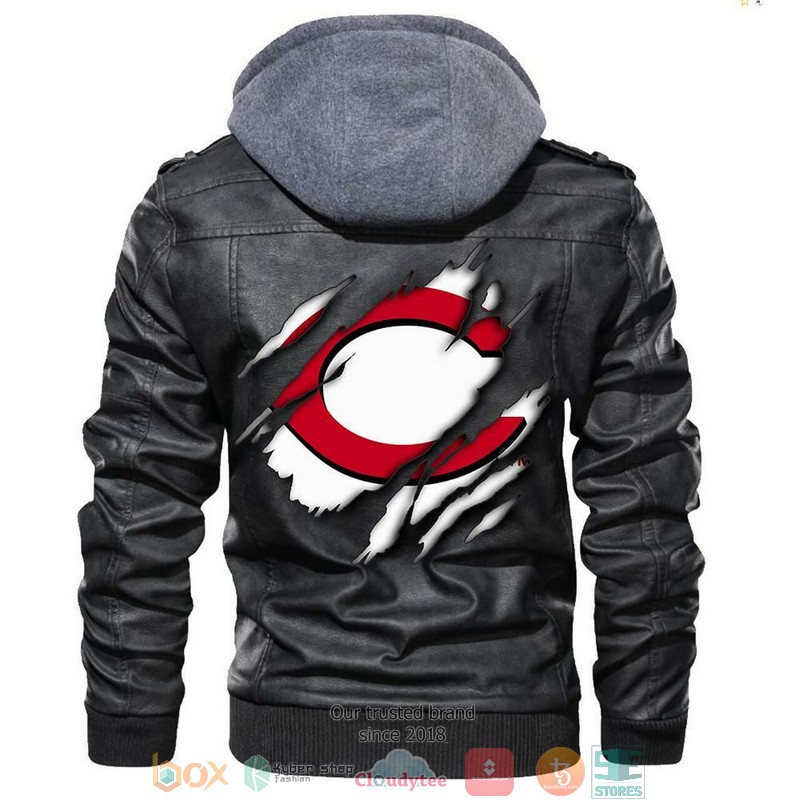 Cincinnati Reds MLB Baseball Sons Of Anarchy Black Leather Jacket