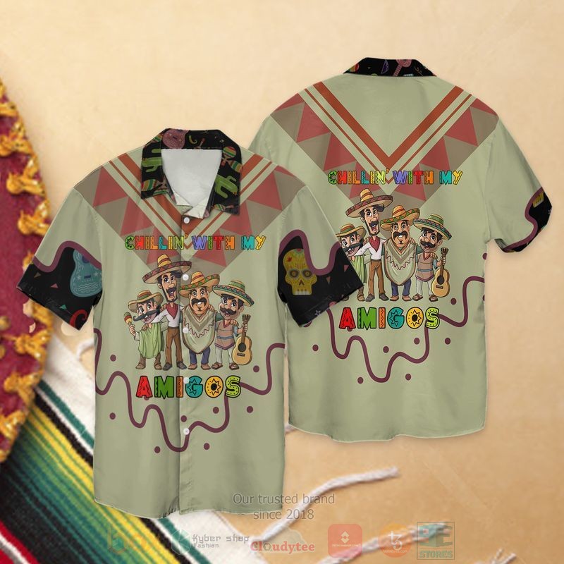BEST Cinco De Mayo Chillin With My Amigos All Over Print Tropical Shirt 2 Cinco De Mayo Chillin With My Amigos Short Sleeve Hawaiian Shirt