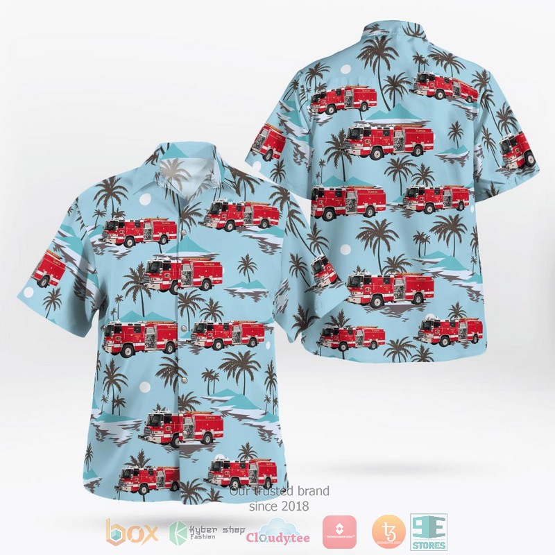 City of Alameda California Alameda Fire Department Hawaiian Shirt word3