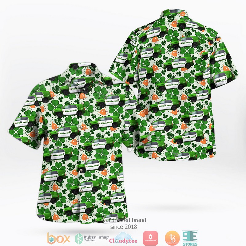 City of Bloomington Illinois Bloomington Police Department St Patrick's Day Hawaiian Shirt word2