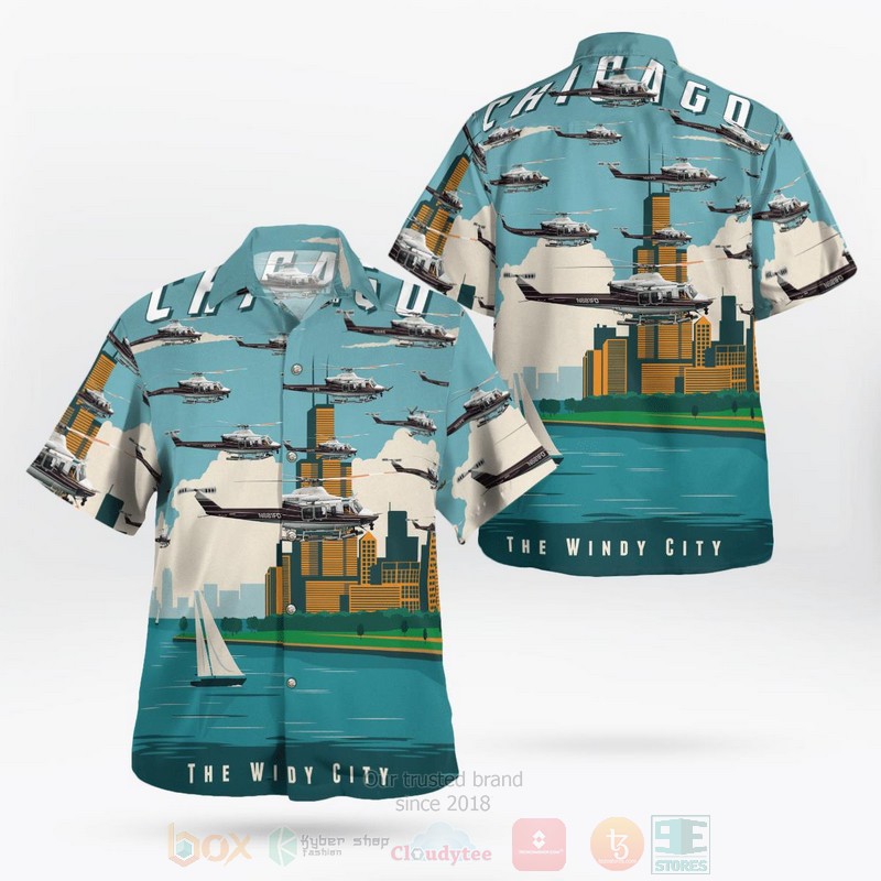 BEST City of Chicago Fire Department Bell 412EP 3D Aloha Shirt 2 City of Chicago Fire Department Bell 412EP Hawaiian Shirt