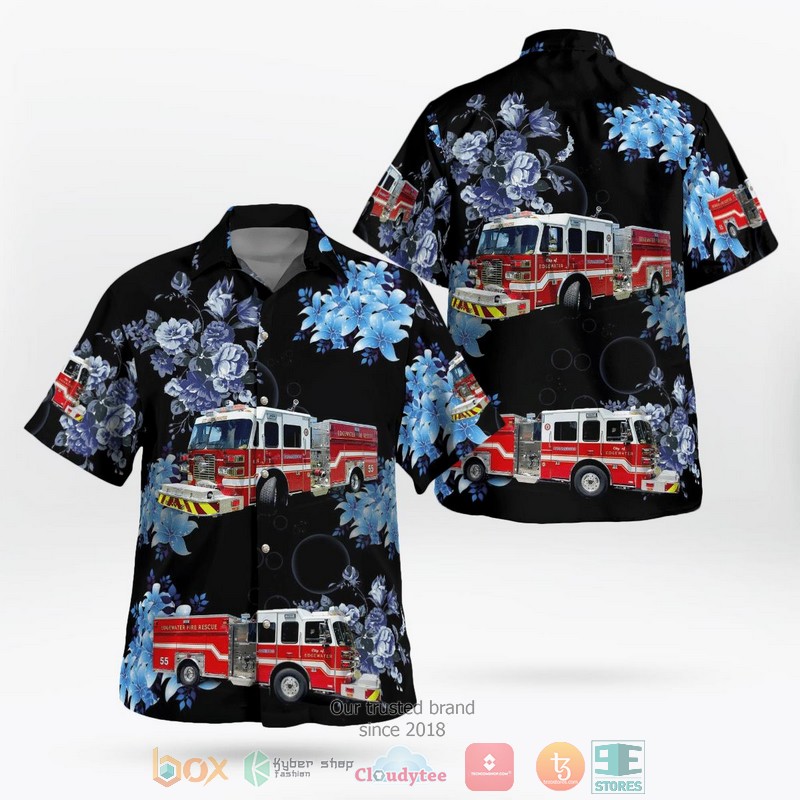 City of Edgewater Fire-Rescue Department Hawaiian Shirt word2
