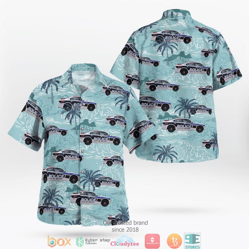 City of Milton WI Police Department Dodge Charger Hawaii 3D Shirt 2 City of Milton WI Police Department Dodge Charger Hawaii 3D Shirt