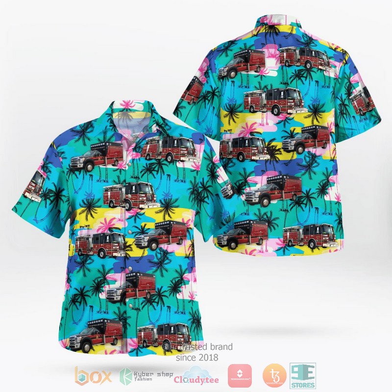 City of New Smyrna Beach Fire Department Hawaiian Shirt word3