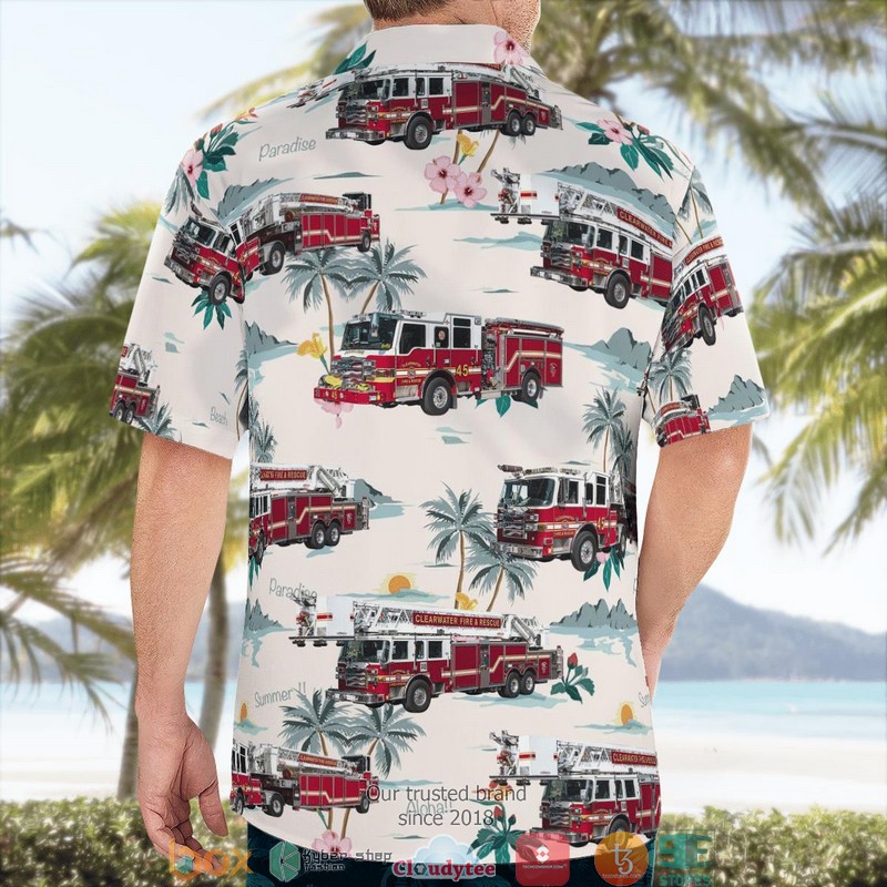 Clearwater Pinellas County Florida Clearwater Fire and Rescue 3D Hawaii Shirt 2 Clearwater Pinellas County Florida Clearwater Fire and Rescue 3D Hawaii Shirt 1