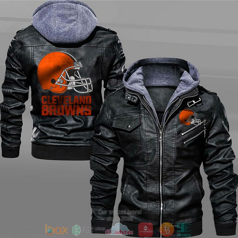 Cleveland Browns Black Brown Leather Jacket