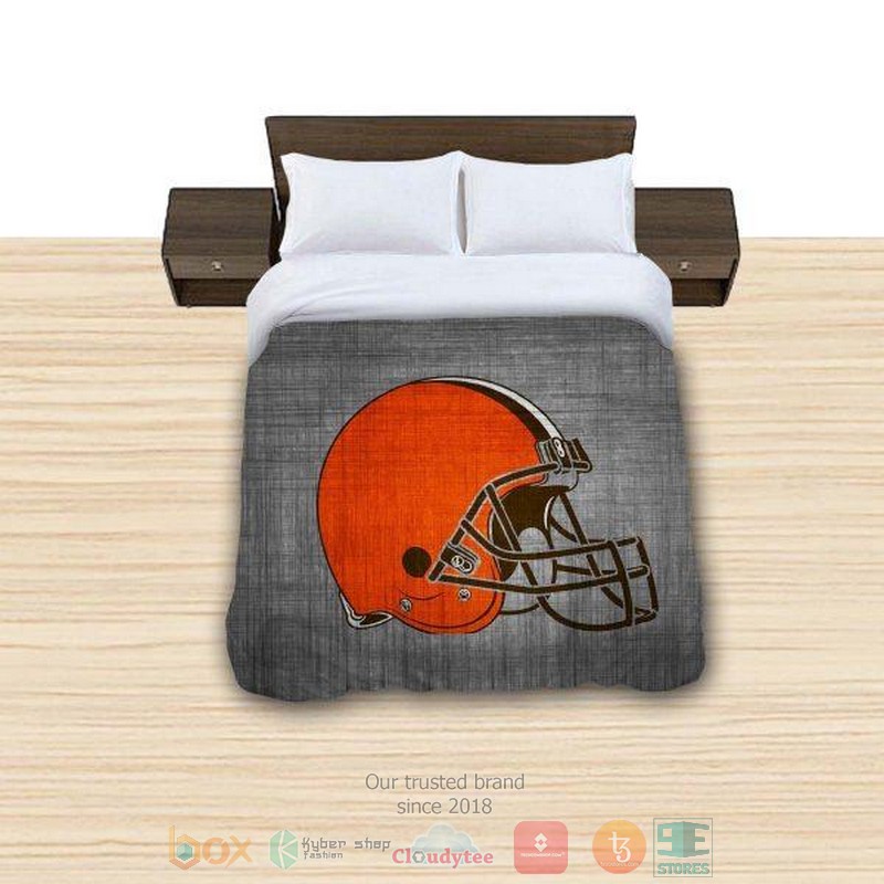 Cleveland Browns NFL Team logo grey Bedding Set