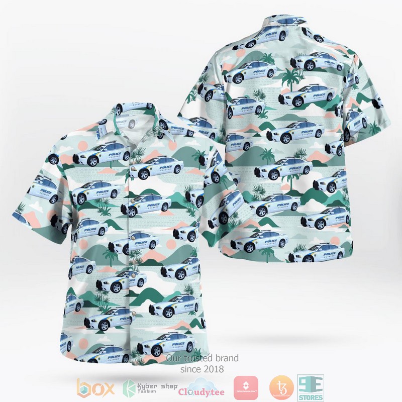 Clinton Middlesex County Connecticut Clinton Police Department Dodge Charger Hawaiian shirt word3