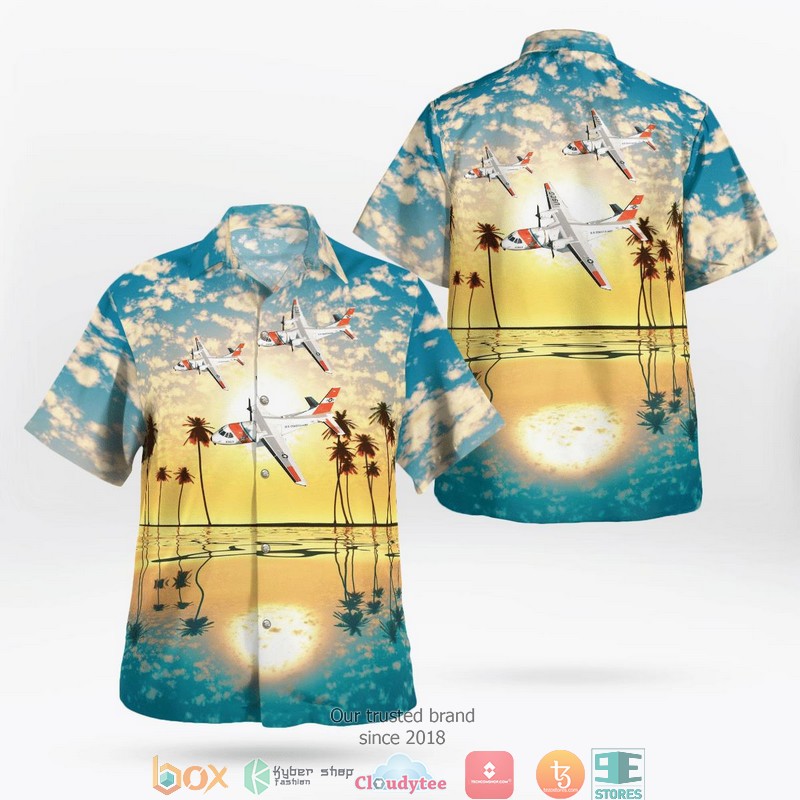 Coast Guard HC-144 Ocean Sentry Hawaiian Shirt word1