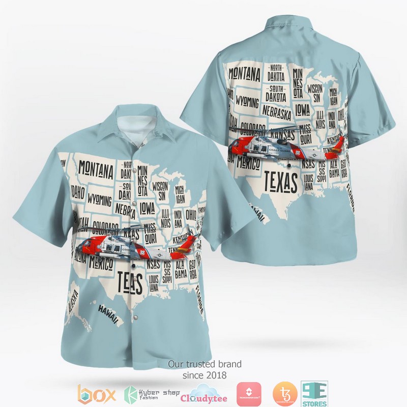 Coast Guard Sikorsky MH-60T Jayhawk Hawaiian Shirt word1