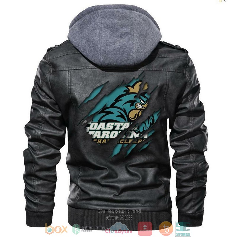 Coastal Carolina Chanticleers NCAA Black Leather Jacket