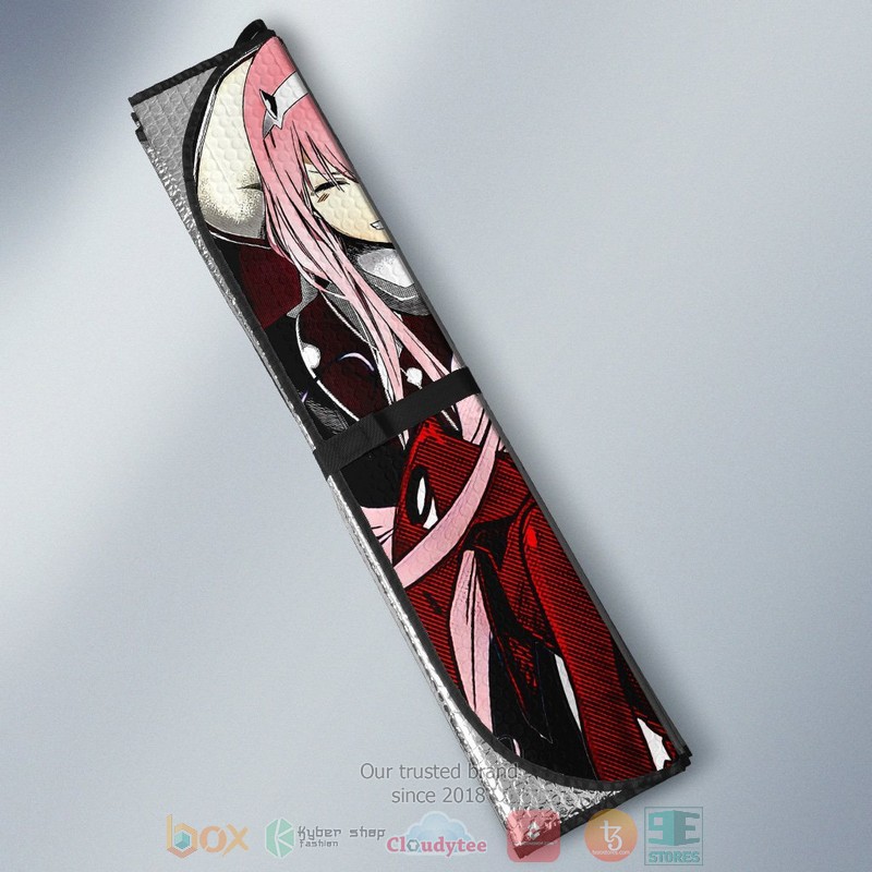 Code 002 Zero Two DARLING In The FRANXX Anime Car Sunshade 1 2