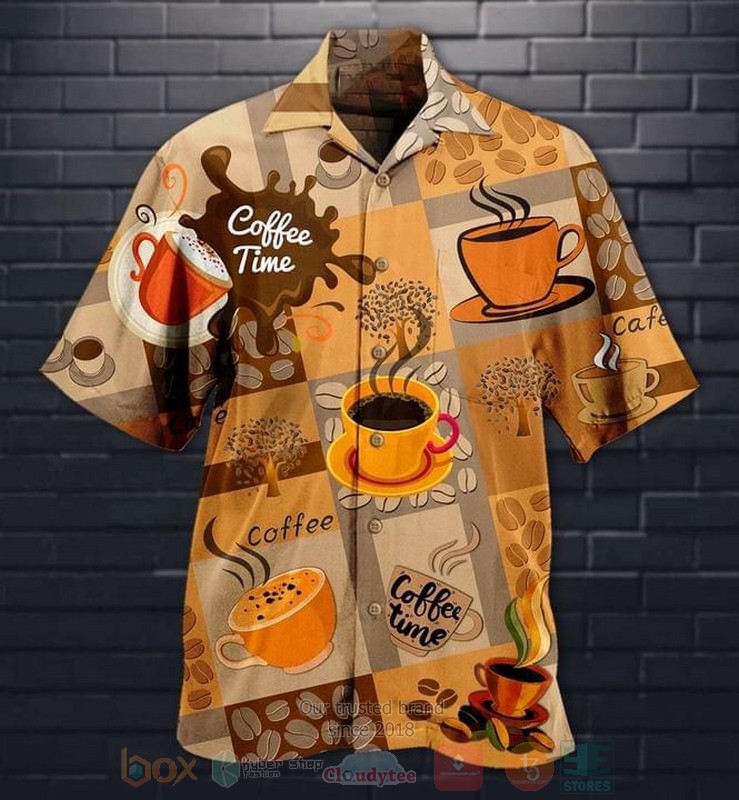 BEST Coffee Time All Over Print Tropical Shirt 1 Coffee Time Short Sleeve Hawaiian Shirt
