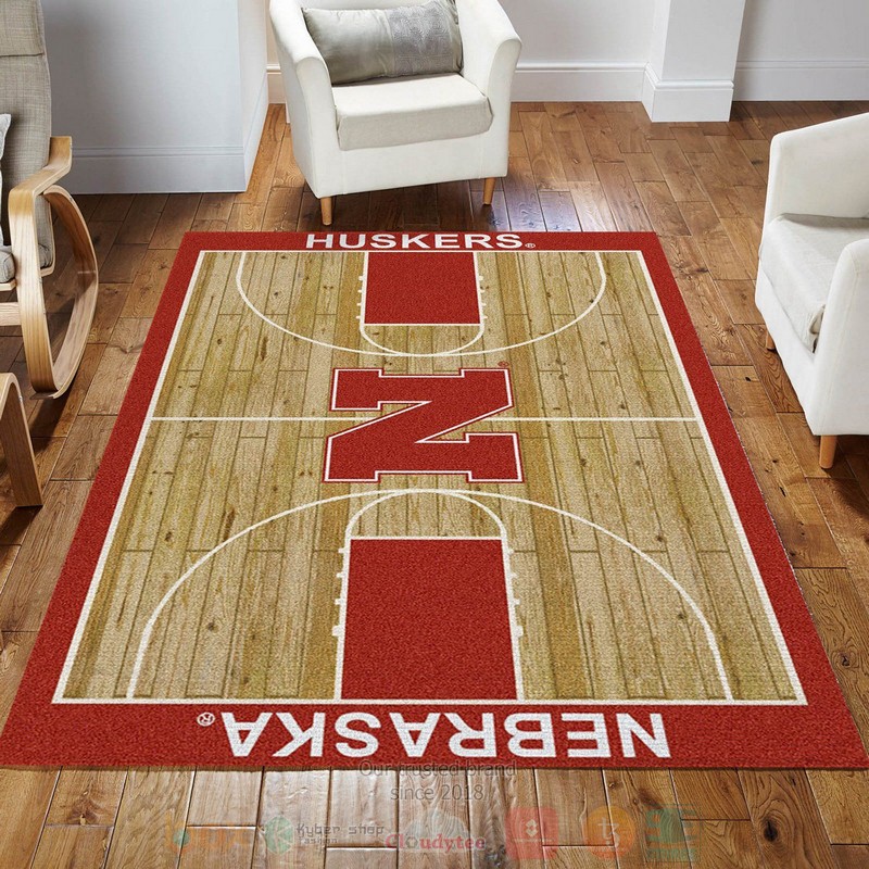 BEST College Home Court Nebraska Basketball Team Logo Bedroom Rugs 3 College Home Court Nebraska Basketball Team Logo Area Rugs 1 2