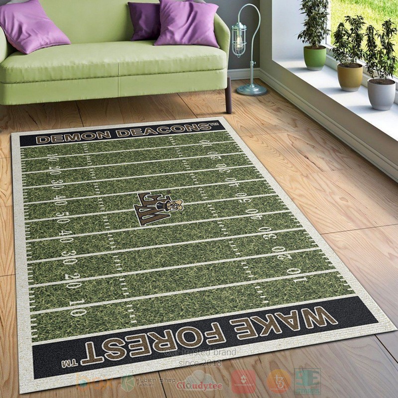 College Wake Forest NFL Team Logo Area Rugs 1