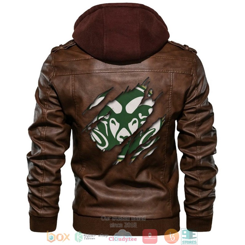 Colorado State Rams NCAA Brown Leather Jacket