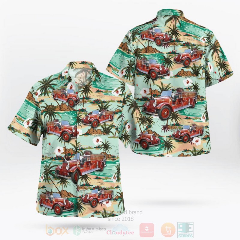 Connecticut Weston Volunteer Fire Department Old Mack Hawaiian Shirt