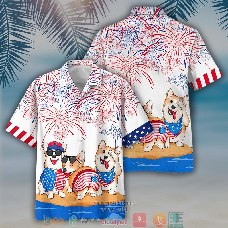 NEW Corgi Independence Day Is Coming Hawaii Shirt, Shorts word1