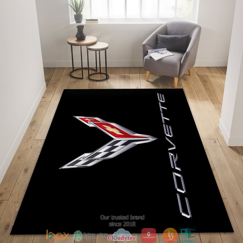 Corvette C8 Logo Supercarlocal Brands Rug Carpet