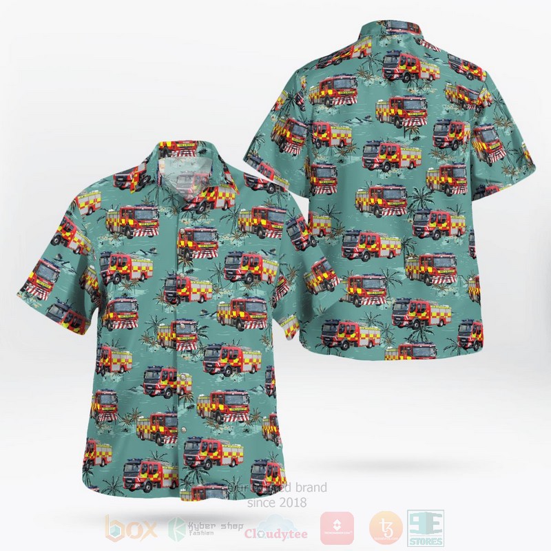 BEST County Durham, England, United Kingom, County Durham and Darlington Fire and Rescue Service 3D Aloha Shirt word1