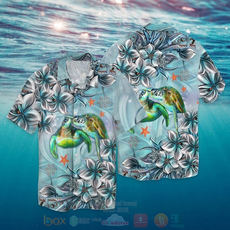 BEST Couple Turtle All Over Print Tropical Shirt 1 Couple Turtle Short Sleeve Hawaiian Shirt