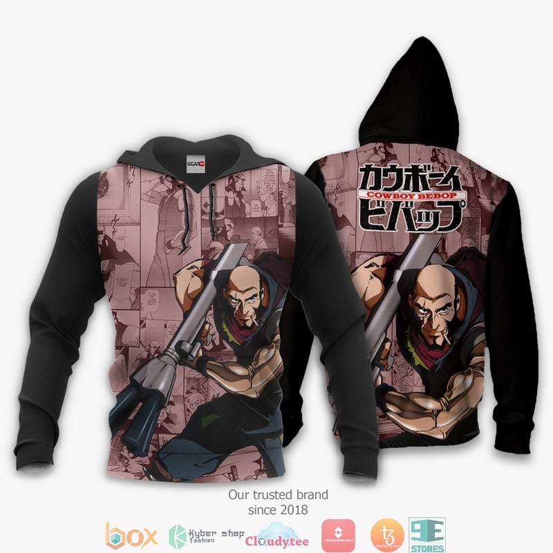 Cowboy Bebop Jet Black Anime Merch Manga 3d Hoodie, Bomber jacket 3 Cowboy Bebop Jet Black Anime Merch Manga 3d Hoodie Bomber jacket 1 2