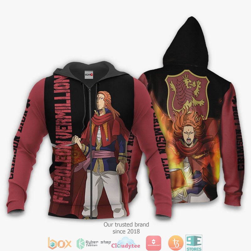 Crimson Lion Fuegoleon Vermillion Black Clover Anime 3d Hoodie, Bomber jacket 13 Crimson Lion Fuegoleon Vermillion Black Clover Anime 3d Hoodie Bomber jacket