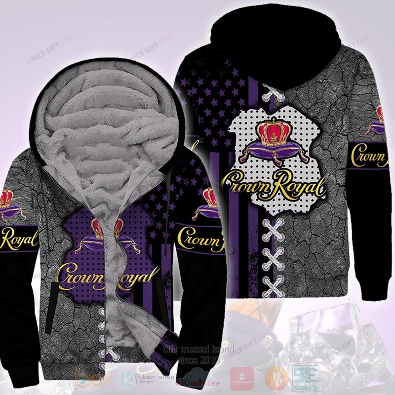 Crown Royal American Flag Fleece Zip Hoodie